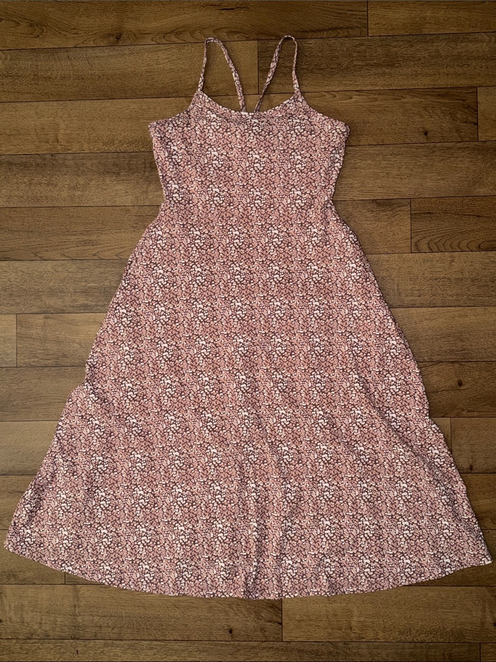 Pact Size Large Fit & Flare Organic Cotton Midi Dress W/ Pockets Whimsy Pretty L